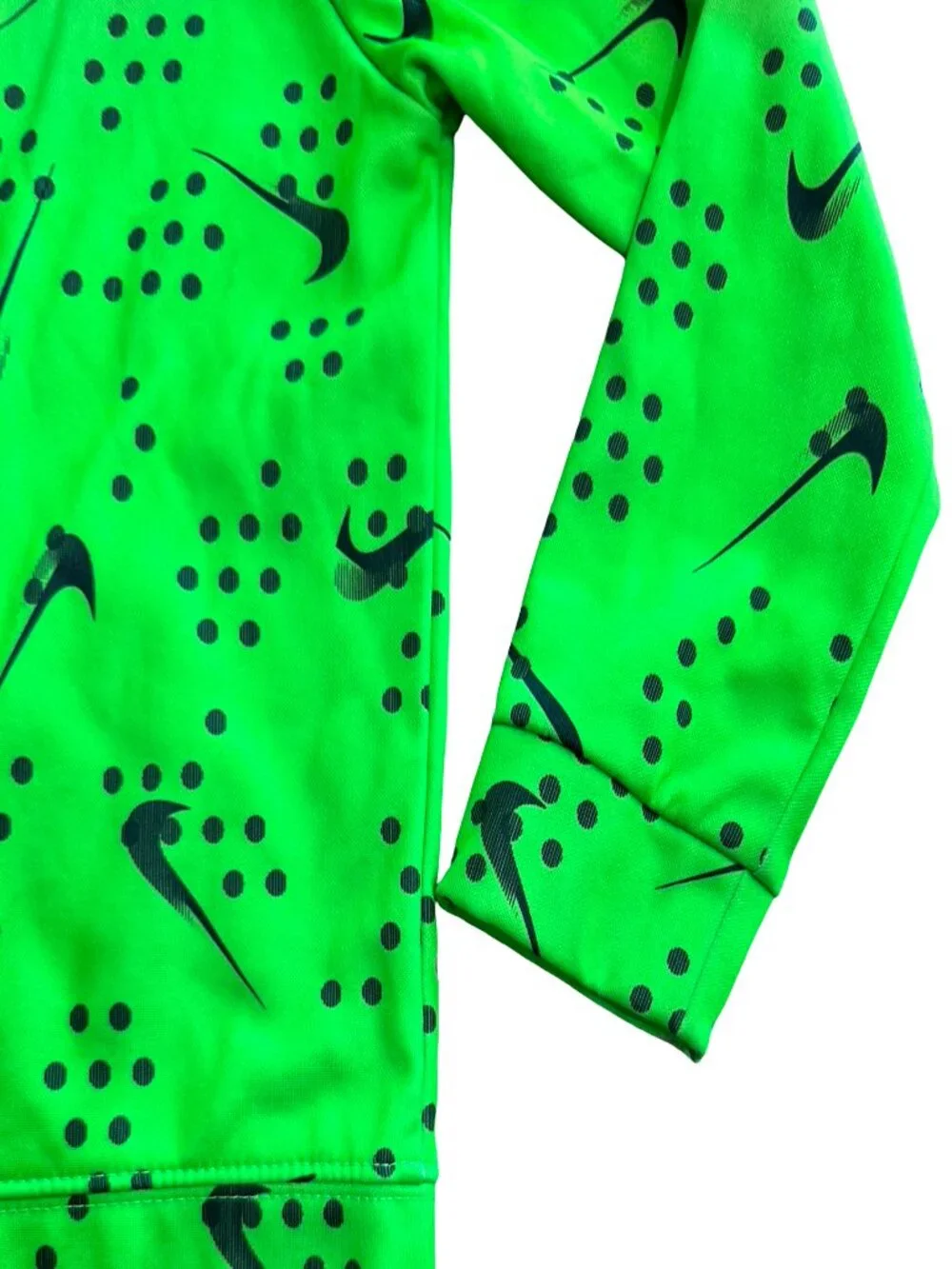 Nike NWOT Dri-FIT Youth Hoodie Full Zip Green Swoosh Print Kids 4T